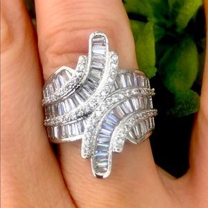 💎4.4 CT Diamond Princess Cut Sterling Silver Ring